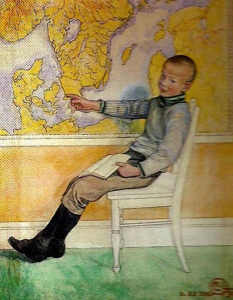 Carl Larsson Esbjorn och kartan China oil painting art